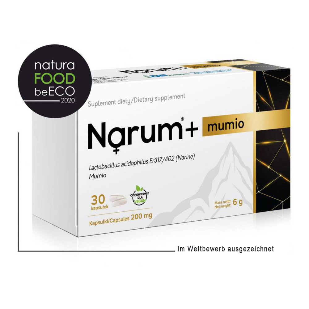 Narum+ Mumio (Mumijo) 200 mg auf Basis von Narine, 30 Kapseln