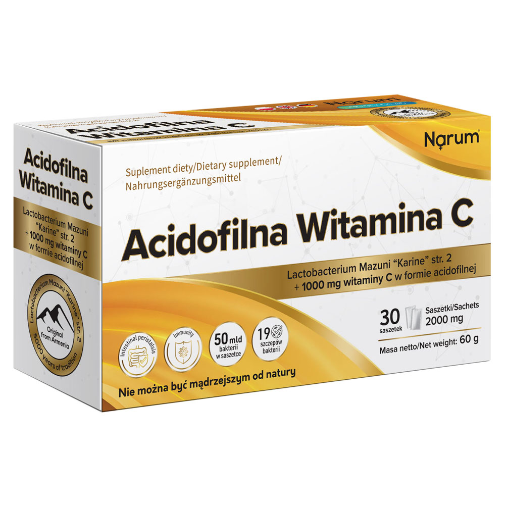 Acidophiles Vitamin C 1000 mg + Lactobacterium mazuni "Karine" Str.2, 30 Beutel