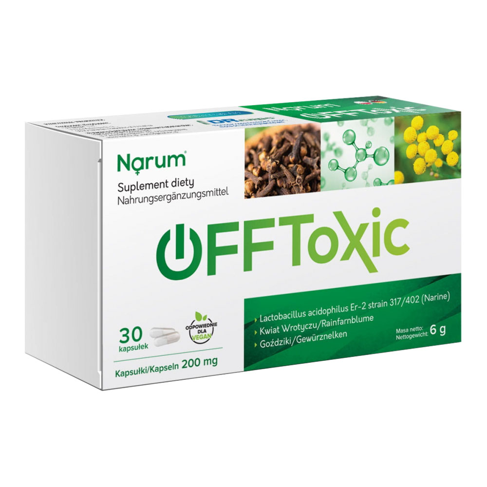 Narum OFFtoxic 200 mg auf Basis von Narine, 30 Kapseln