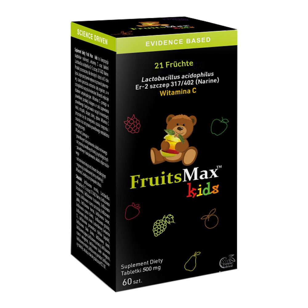 FruitsMax Kids 500 mg, Multivitamine auf Basis von Narine, 60 Tabletten